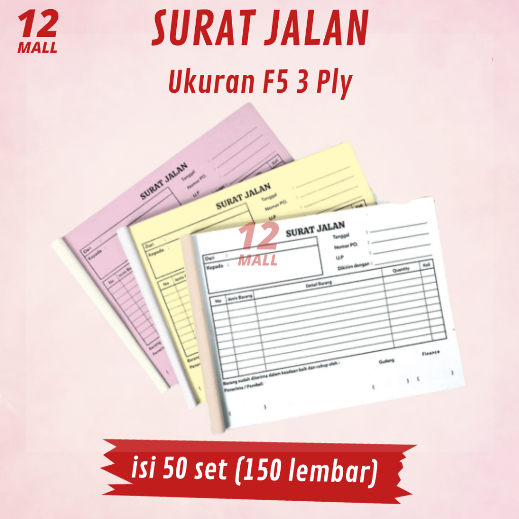 

Surat Jalan F5 3ply isi 50 set atau 150 lembar Murah (Harga per Buku)