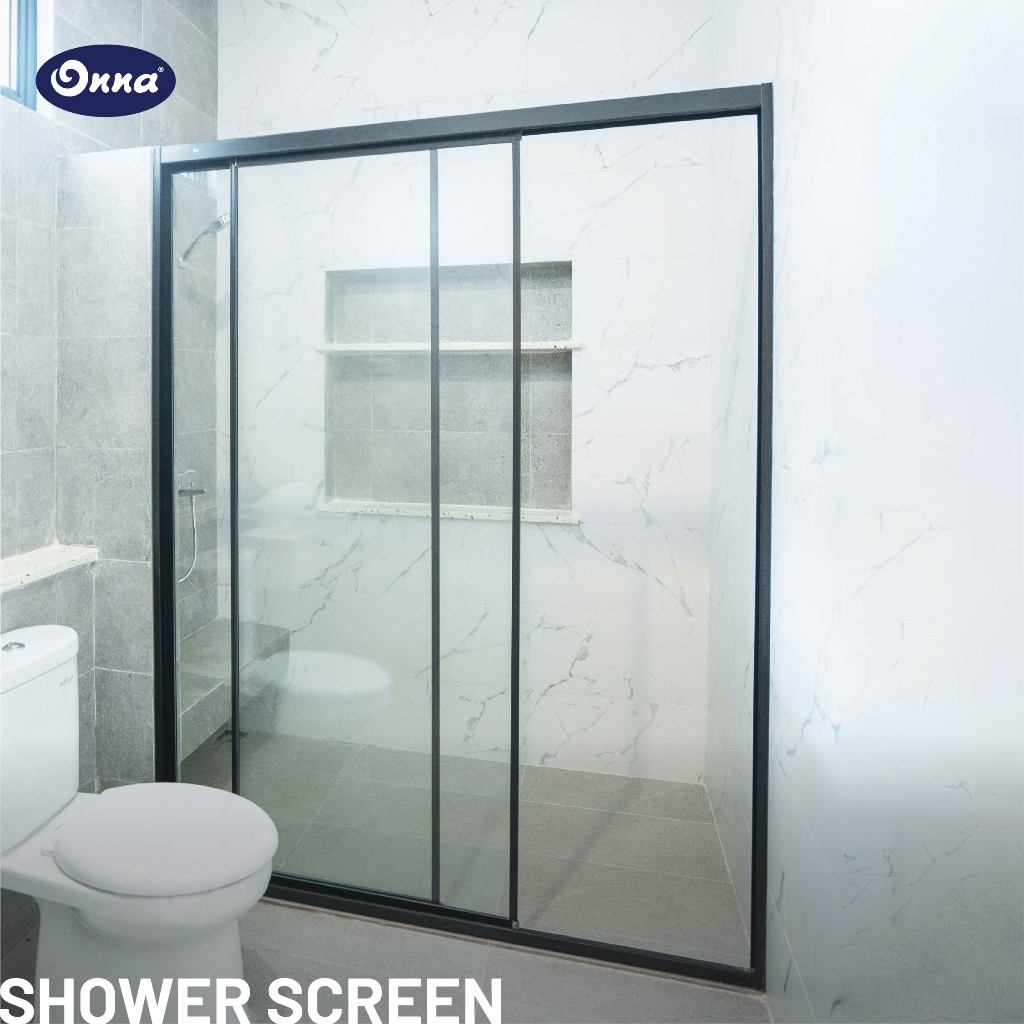 ONNA Shower Screen Sekat Kaca Kamar Mandi Minimalis (Onna,custom)