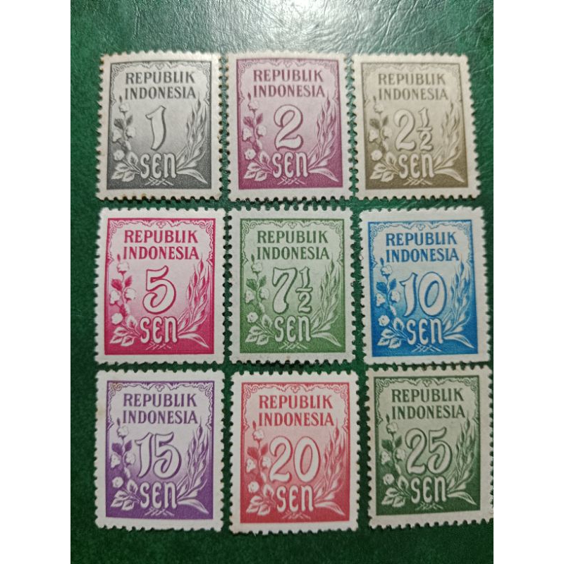 

Prangko Indonesia 9 Pcs Padi kapas tahun 1951 UN USED