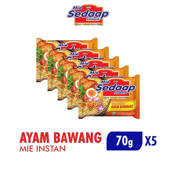 

TIPE EIQ298 Sedaap Mie Instan Ayam Bawang Bag 7 gr x5