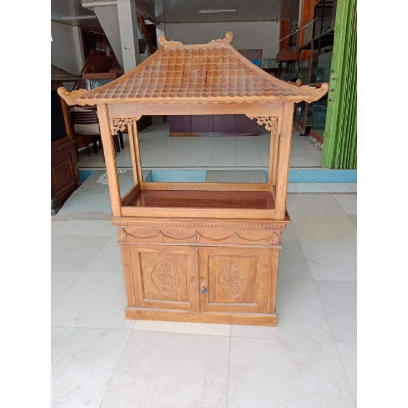 Rak aquarium jati 100 cm kabinet akuarium (sampel kayu)