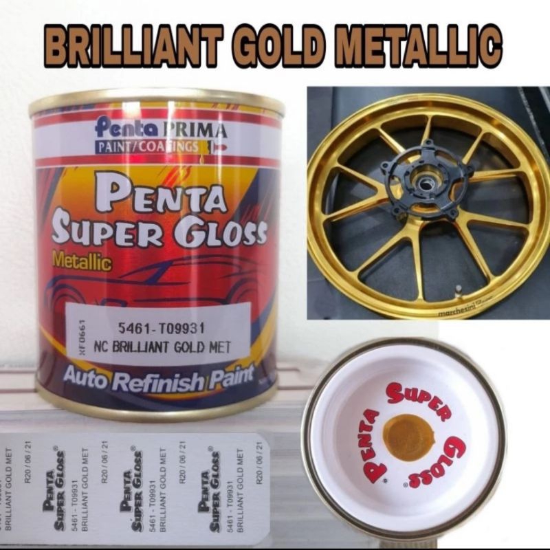 Cat Penta Super Gloss Brilliant Gold Met T09931 Emas Brilian Metalik Metalic Emas 200gr