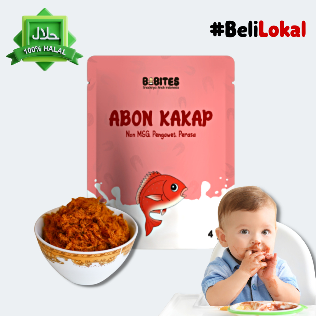 

Abon Bayi Ikan Kakap Abon MPASI Kemasan 4gr / Abon Bayi MPASI Sehat Tanpa Pengawet / Abon Cipung Non MSG