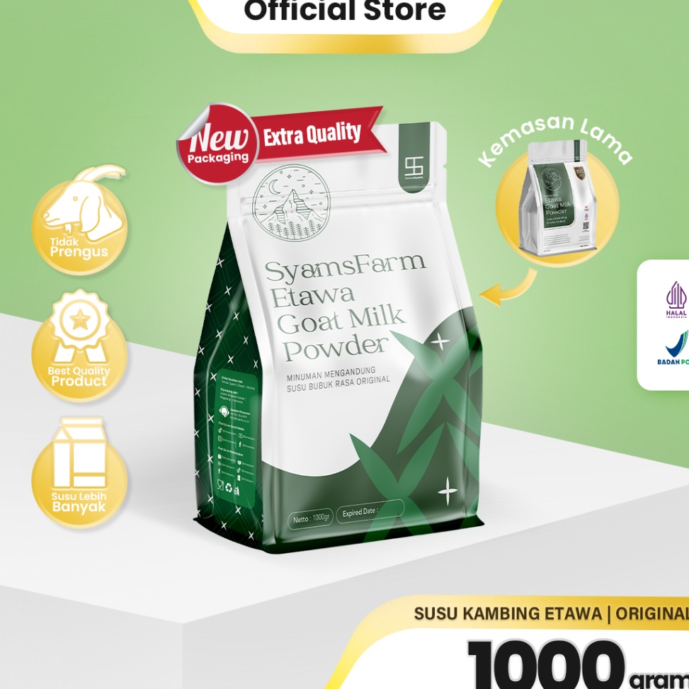 

modelTipe VIR768 Ternak Syams SyamsFarm Susu Kambing Etawa Bubuk 1 gram 1 Kg Rasa Original Ternak Syams BPOM Halal Premium Platinum Goat Milk Powder Drink Pasteurisasi Cair Natural Sehat Asli Terjamin Berkualitas COD Tunai bayar ditempat Platinum fla
