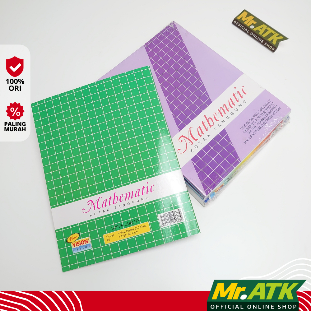 

BUKU KOTAK KOTAK TANGGUNG SEDANG UKURAN A5 VISION - BUKU TULIS MATEMATIKA ANAK SEKOLAH PERSEGI MATH BOOK