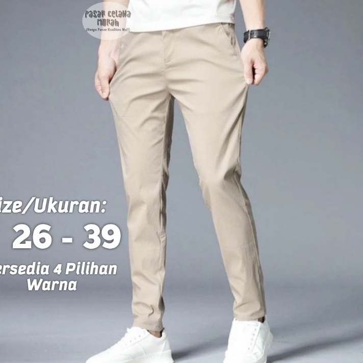 Grosir Celana Chino Pria Panjang Slimfit Chinos cowo cino cowok Premium pensil  Celana pria