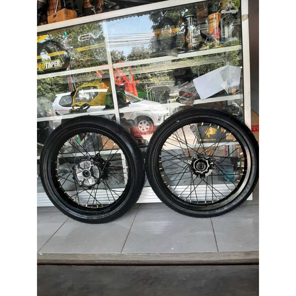 roda set semi cacing crf ring 17 wheelset surex ban primax sk 01 baru velg rossi ukur 160 185 pnp cr