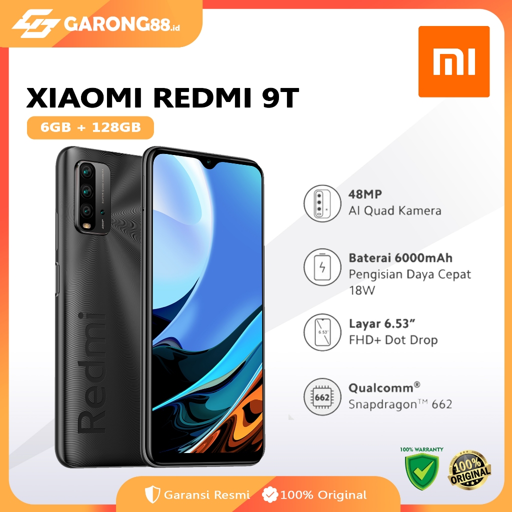 Xiaomi Redmi  9T Ram 6/128 Garansi Resmi indonesia - Unit Only Bekas