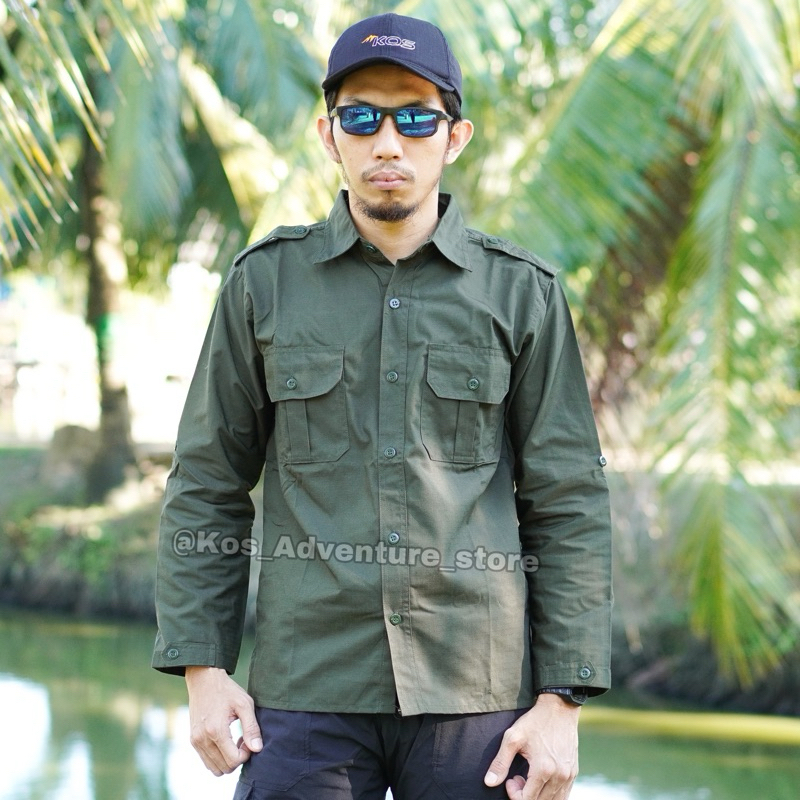 Kemeja Lapangan Tactical - Baju Pdl Gunung ripstop premium - kemeja tactical baju lapangan motif kot