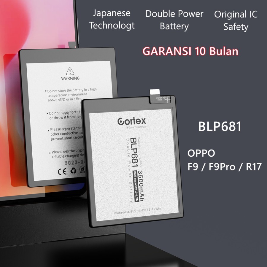Cortex - BLP681 Baterai OPPO Original Double Power IC Batre F9 Pro R17