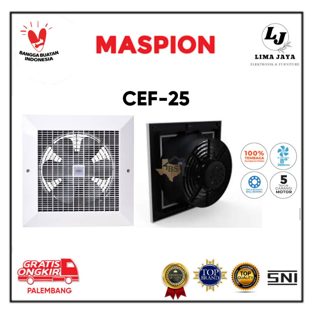 Exhaust Fan Maspion CEF 25 Hexos Plafon Kipas Angin Dapur 10 inch