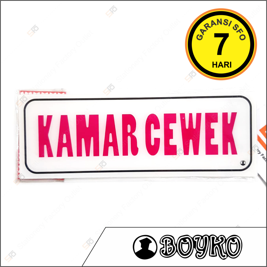 

Akrilik Kamar Cewek - Acrylic Sign Standard 25cm x 9cm - SFO Semarang Official