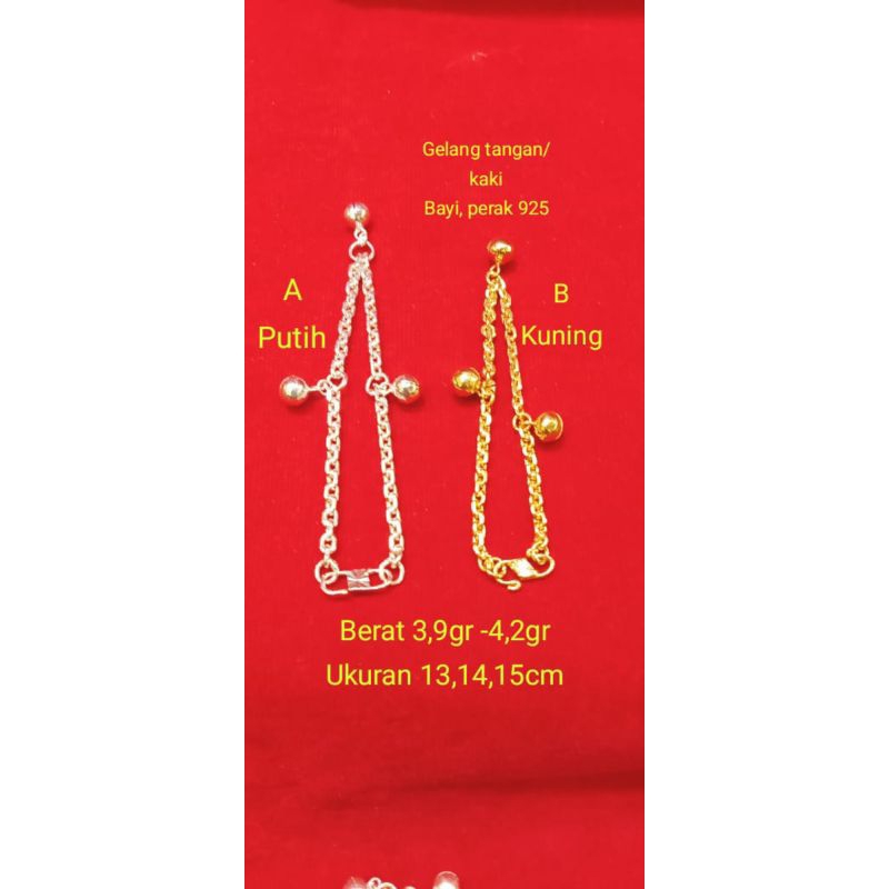 gelang tangan/kaki bayi model krincingan, asli perak 925