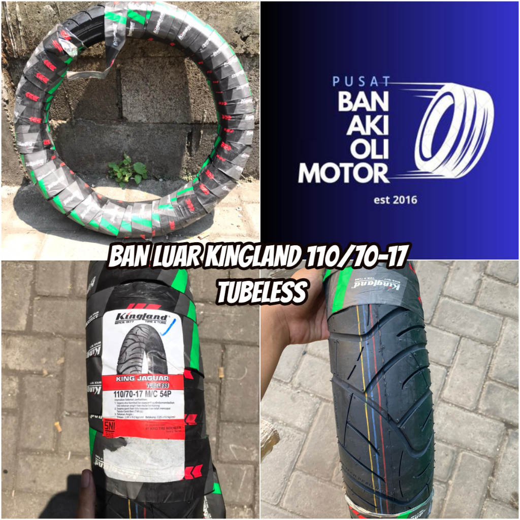 BAN LUAR KINGLAND 110/70-17 BAN MOTOR MOGE / MOTOR LAKI TUBELESS || BAN LUAR KINGLAND 110/70-17 TUBE