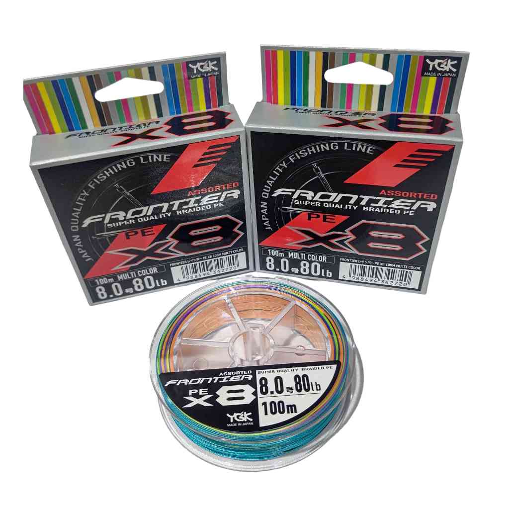 YGK Frontier Braided/PE X8 Multi Color 100M Pe 1,2