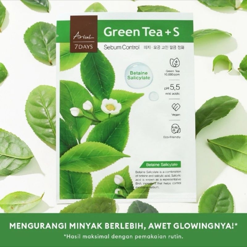 [NEW & ORI] Ariul 7Days Mask Green Tea + S - Sheet Mask