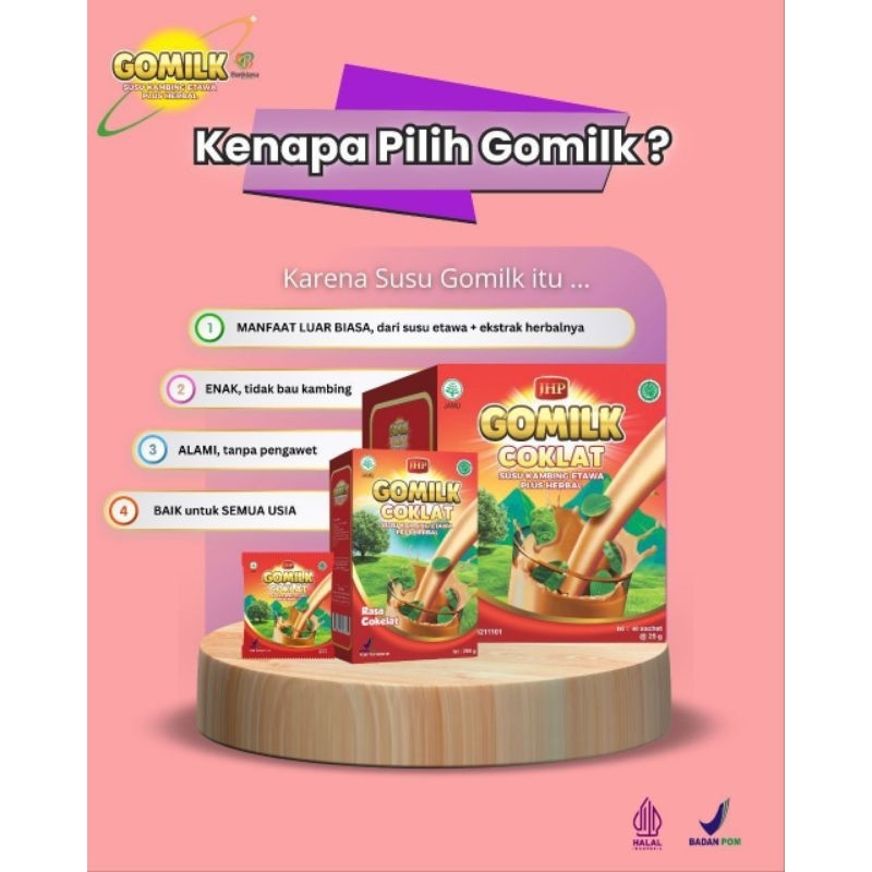 

Gomilk Susu kambing Etawa plus Herbal Susu Kesehatan Keluarga, Imun Booster, Bb booster anak, Terapi Penyakit Komplikasi,kaya nutrisi.