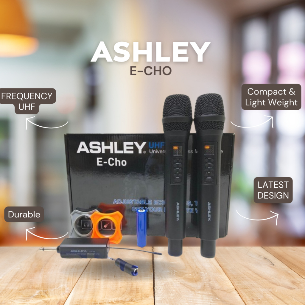 MIC WIRELESS ASHLEY E-CHO / ASHLEY E CHO / ASHLEY ECHO DISPLAY DIGITAL RESMI ASHLEY