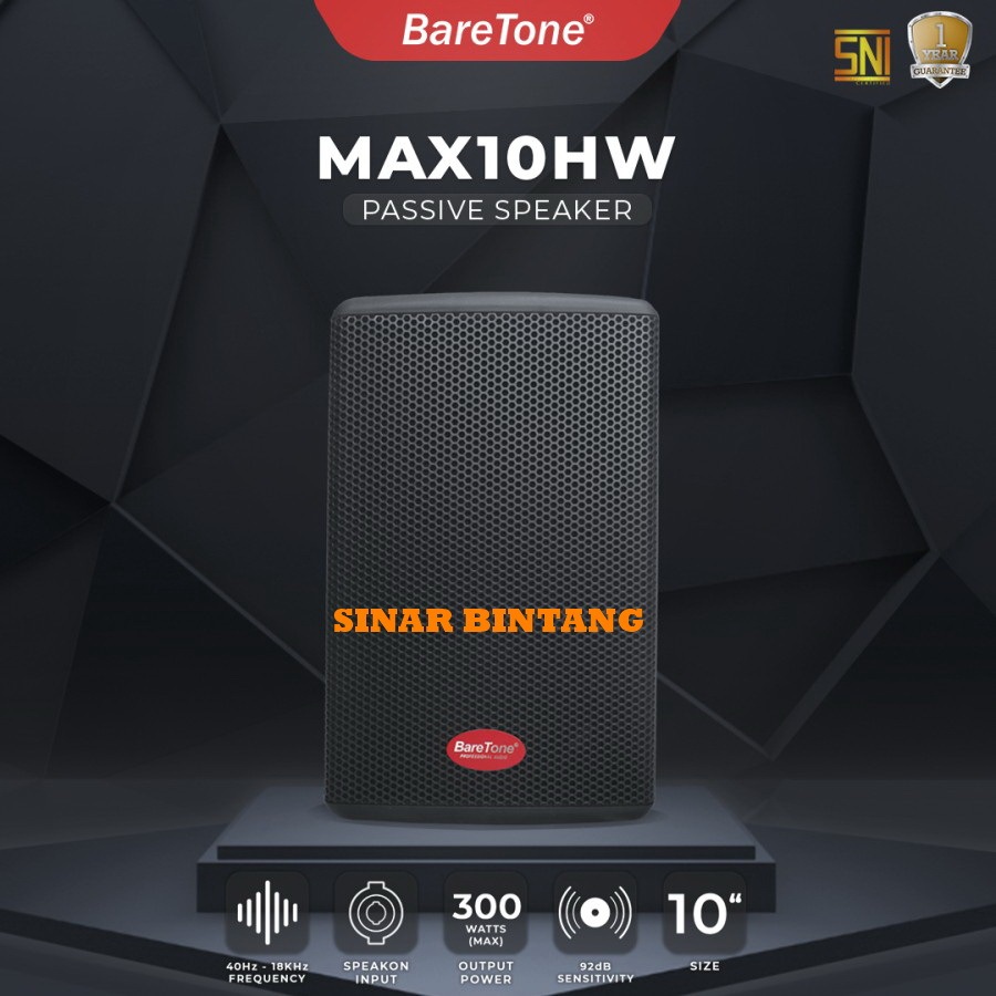 Speaker pasif Baretone MAX10HW speaker pasif MAX 10HW 10 inch ORIGINAL SEPASANG