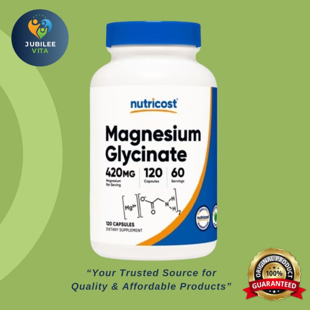 Nutricost Magnesium Glycinate Bisglycinate 420 mg Otot Tulang,120 caps