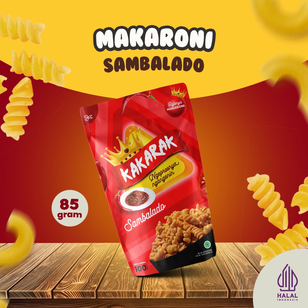 

Kakarak - Makaroni Rasa Sambalado - Cemilan Makaroni Goreng - 85gr