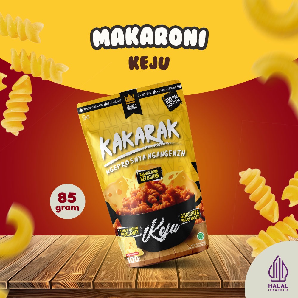 

Kakarak - Makaroni Rasa Keju - Cemilan Makaroni Goreng - 85gr