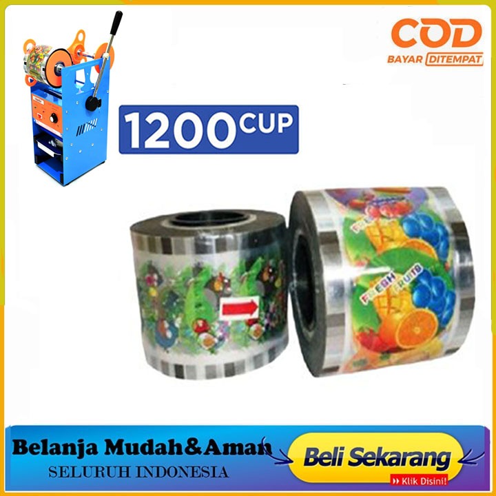 Plastik lid seal cup sealer MOTIF BUA-BAHAN  Tutup gelas plastik MEREK GSF TERBARU MURAH