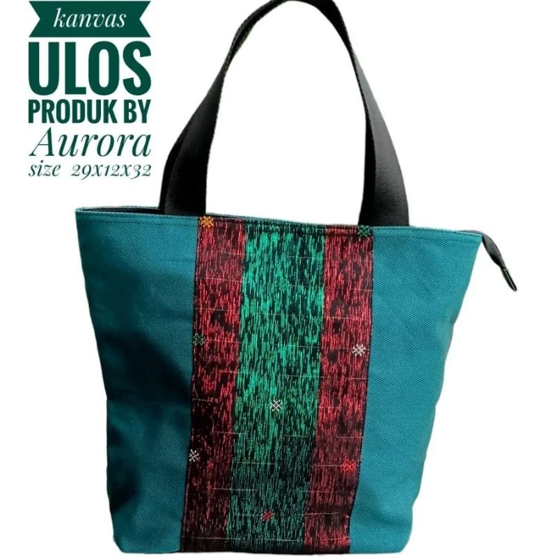 Tas totebag tenun ulos etnik kanvas / handbag tenun ulos