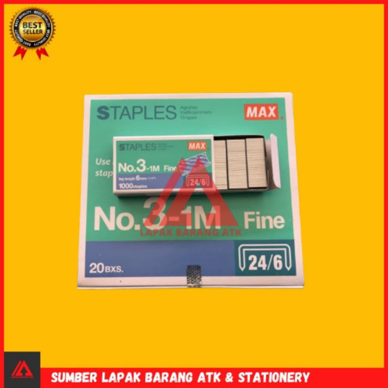

Isi Staples Max No. 3-1M / Reffil Stapler No 3