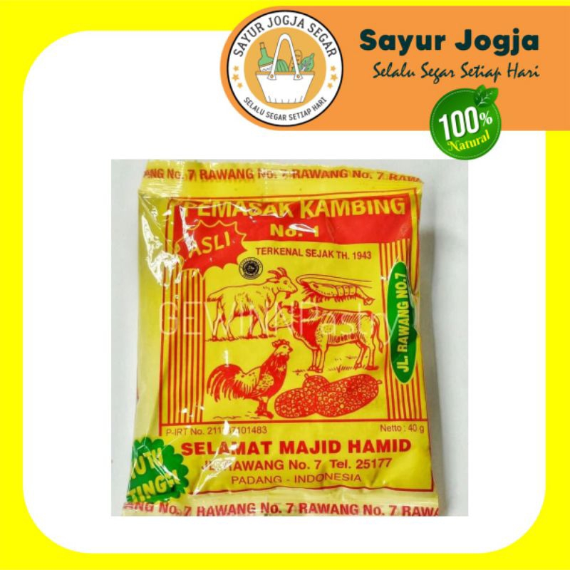 

Bumbu Serbuk Pemasak Kambing Khas Minang kemasan 50 gram