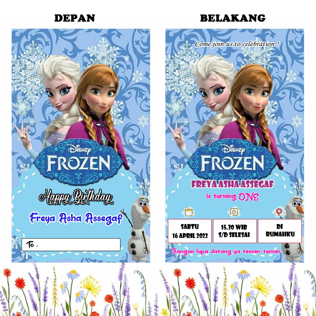 (UNDANGAN ULTAH) /Undangan ulang tahun / undangan ultah / undangan cetak / cetak undangan