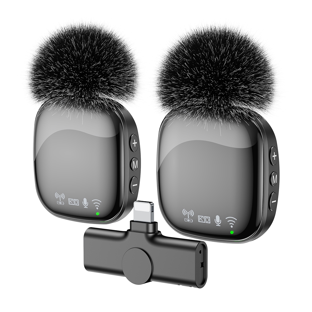 Wireless Microphone Professional Wireless 2 Mikrofon untuk HP DSLR Zoom Youtube Vlog Live Lavalier M
