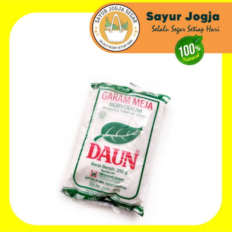 

Garam Halus merk DAUN kemasan 250 gram