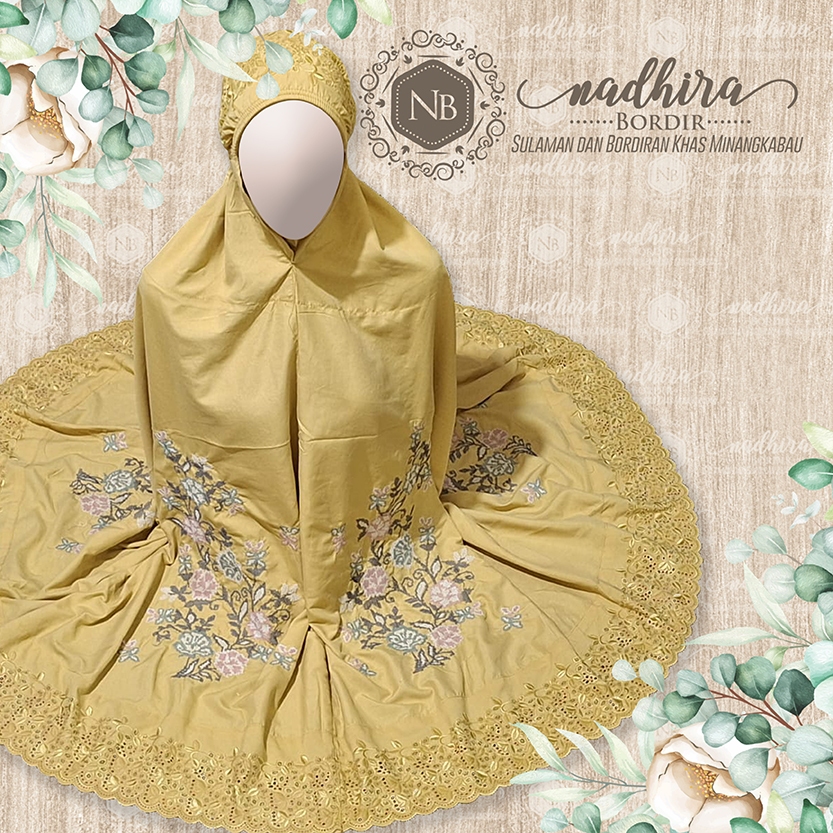 MUKENA KHADIJAH BORDIR STRIMIN / MUKENA KHADIJAH / MUKENA BORDIR / MUKENA BUKITTINGGI