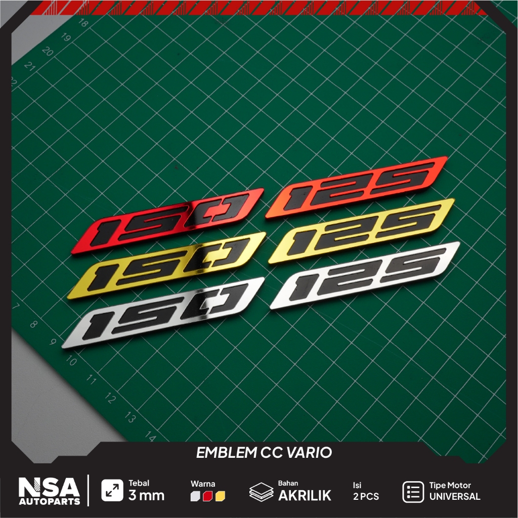 2PCS EMBLEM VARIO 150 VARIO 125 NEW EMBLEM CC 150 NEW STIKER VARIO 150 STICKER TIMBUL VARIO 125