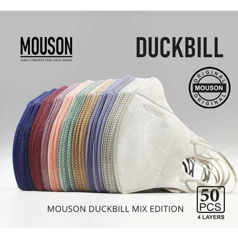ANEKA MASKER DUCKBILL(1 BOX ISI 50) MOUSON / ALKINDO / FACE MASK 3PLY/4PLY - Toserbazaar
