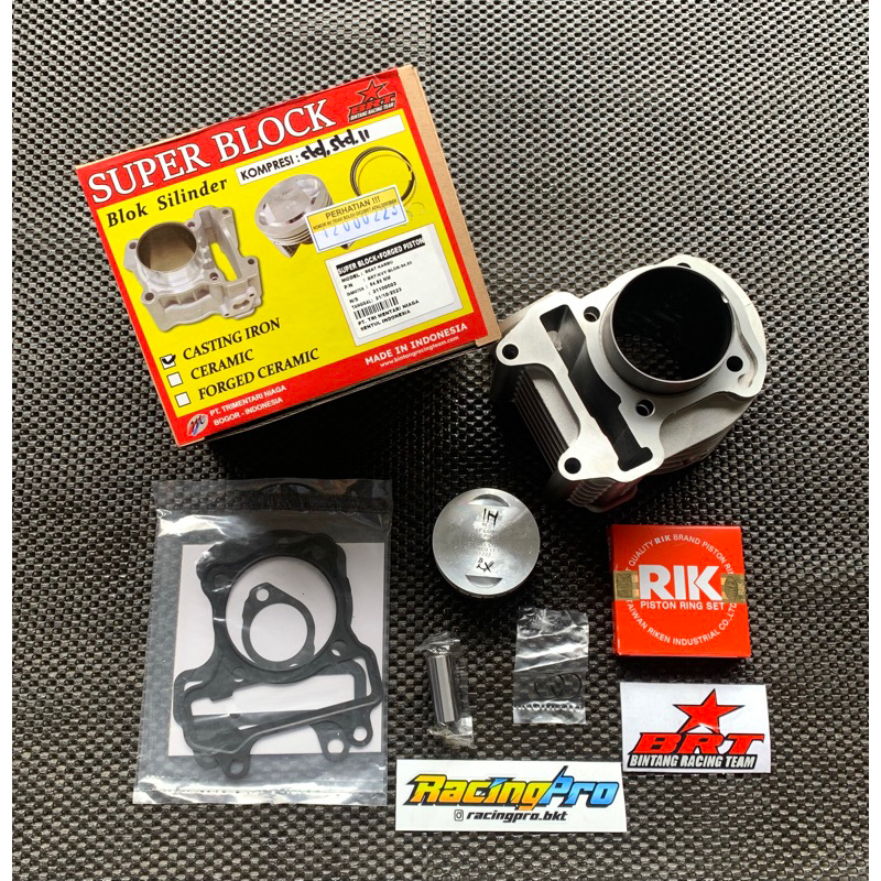 BLOK BRT BEAT KARBU SCOOPY SPACY KARBURATOR 54.50 BOREUP 130cc CAST IRON