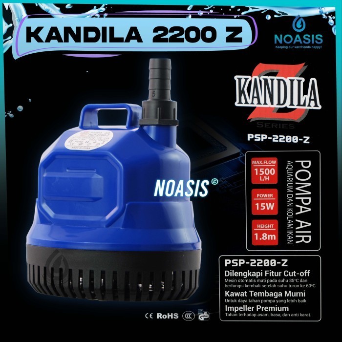 Pompa Air Celup Kolam Ikan Aquarium 15 Watt KANDILA PSP 2200 Z PSP-2200Z Kolam Ikan