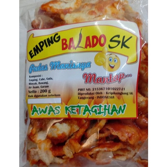 

Harga Murah Emping Balado manis pedas keripik emping