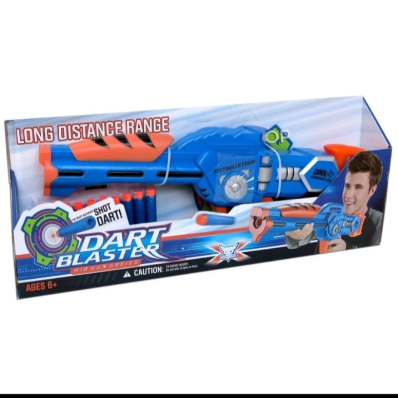 mainan tembak nerf long distance dart blaster