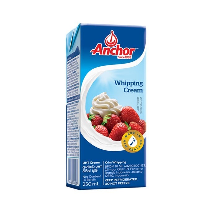 

Anchor Whipping Cream 250ml - Whip Cream Cair - Krim Kocok