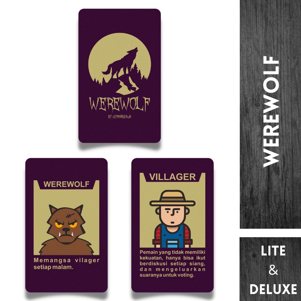 Produk TerbaikAa1A9 Lemari Senja  Kartu Werewolf  lite  deluxe pack  permainan seperti truth or dare
