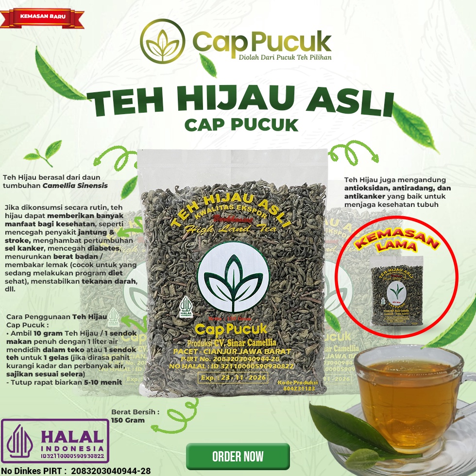 

Mdel B4ru TEH HIJAU PEKO SUPER GREEN TEA CAP PUCUK Produk Terbaru