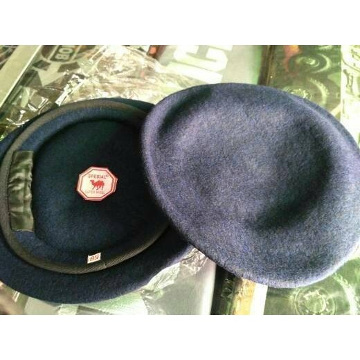 Baret brimob bahan camel super wol / baret biru dongker brimob