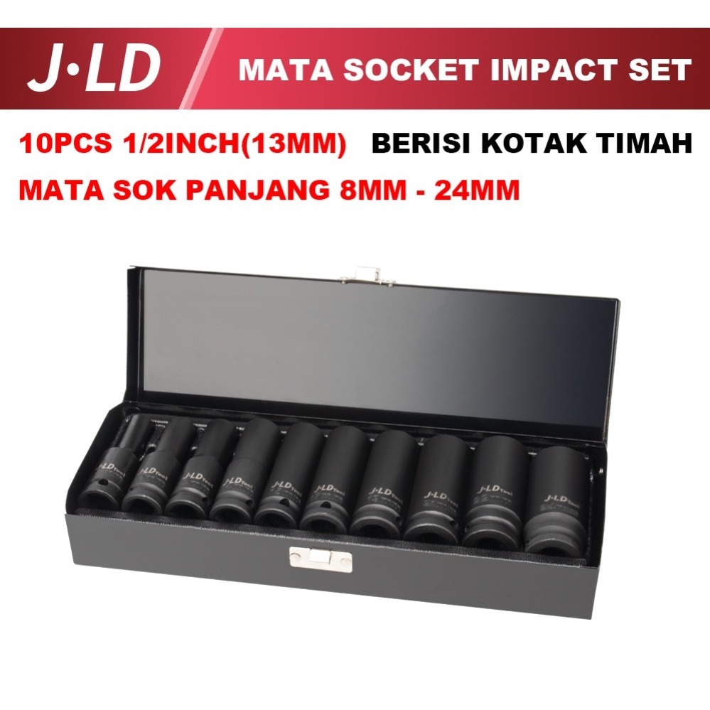 JLD Mata Kunci shock Impact Panjang 1/2'' 8-24MM Impact Socket - Mata Sok Panjang mata kunci shock i