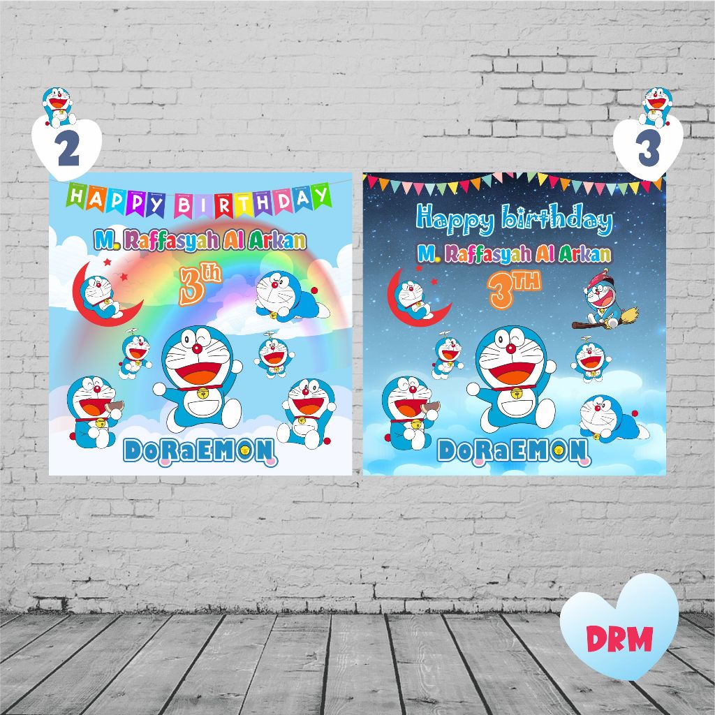 Backdrop & Banner Doraemon | Backdrop Ulang Tahun | Banner Ultah Doraemon