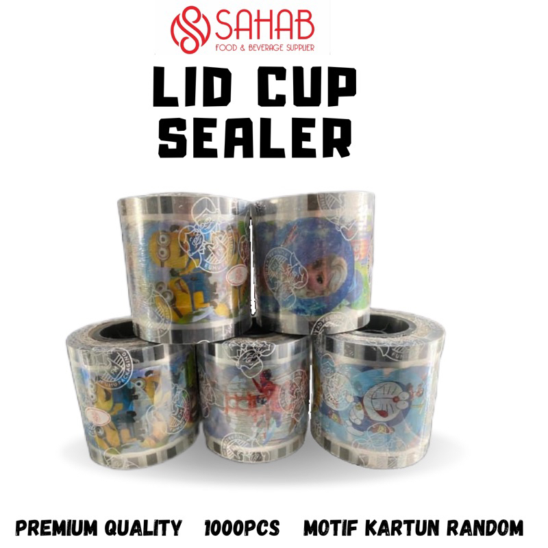 Lid cup sealer / Tutup gelas plastik / Lid cup sealer motif kartun random