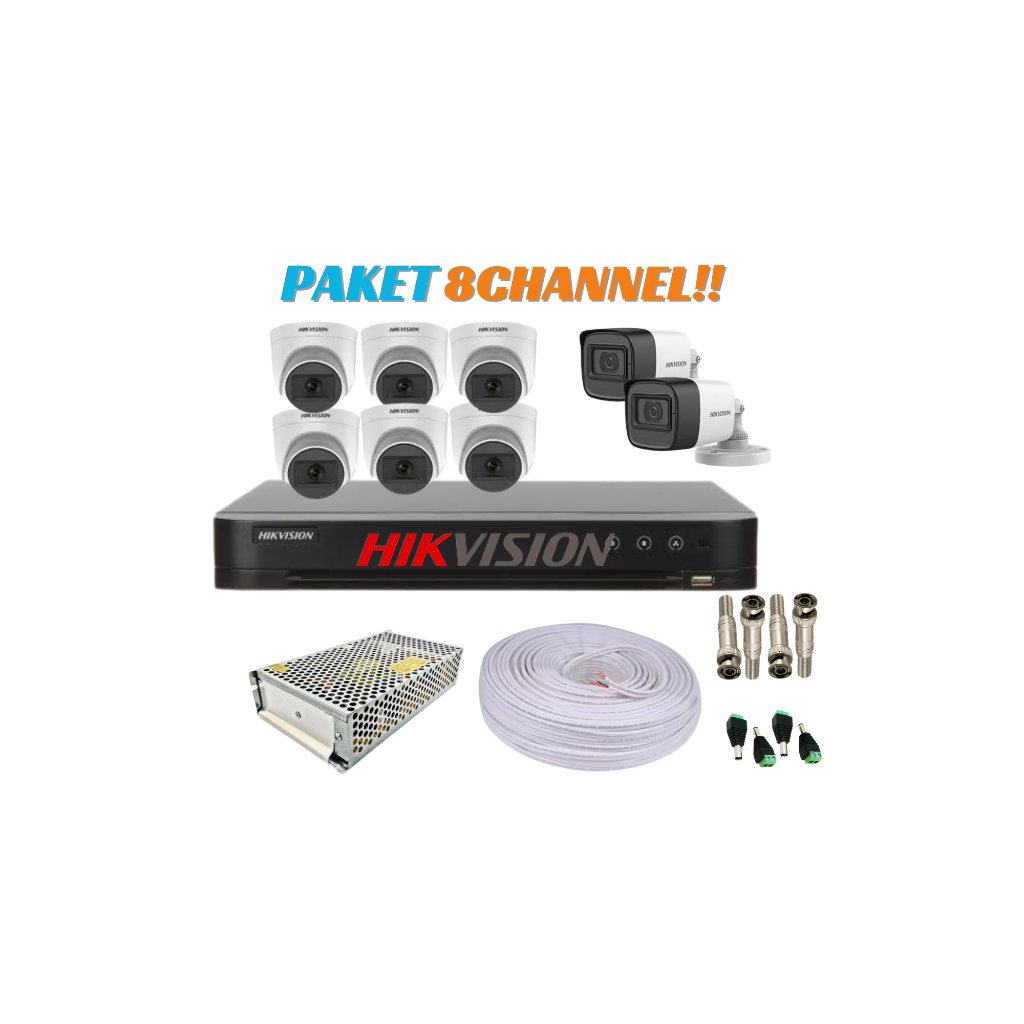paket cctv hikvision 8channel (2mp)