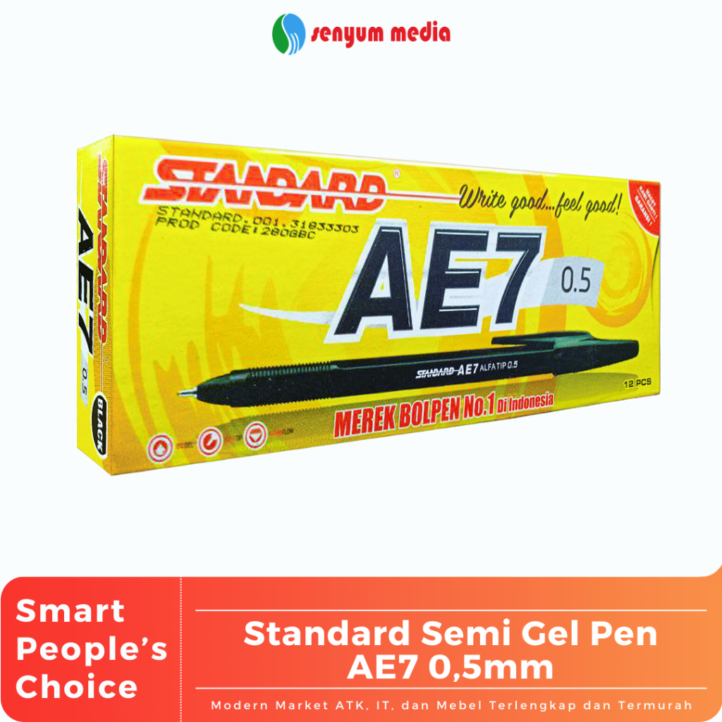 

Standard Semi Gel Pen AE7 0,5mm (1 Pack Isi 12 Pcs) (S:DZN)