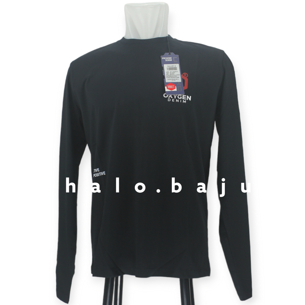 OXYGEN DENIM LONG SLEVE (104-0512) - Kaos Hitam - Kaos Lengan Panjang